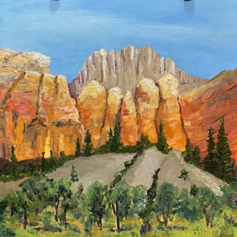 Grand Chama Valley Theater
12" x 112" - Oil on Cotton